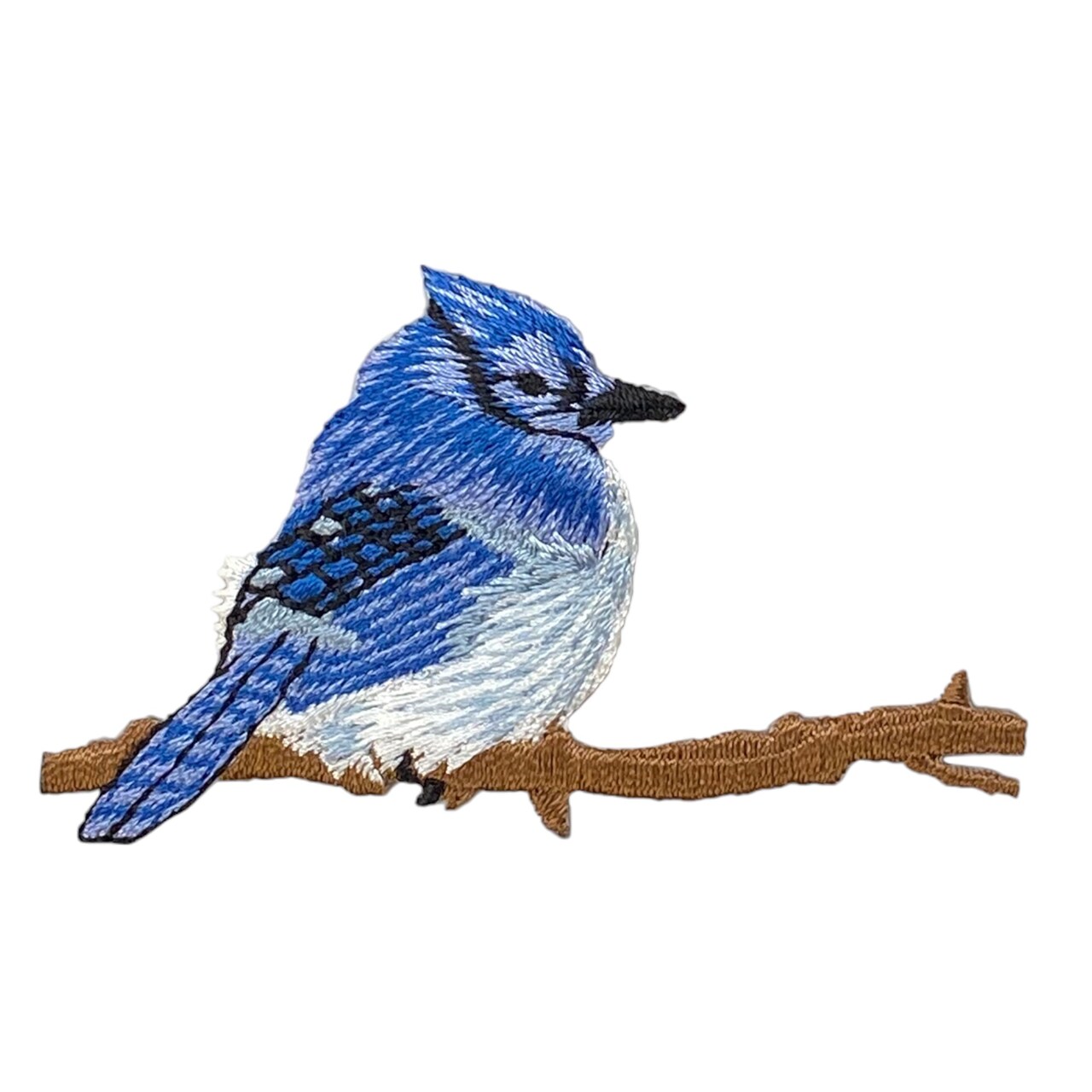 Bluejay, Birds, Blue Jay on Tree Branch, Embroidered, Iron on Patch